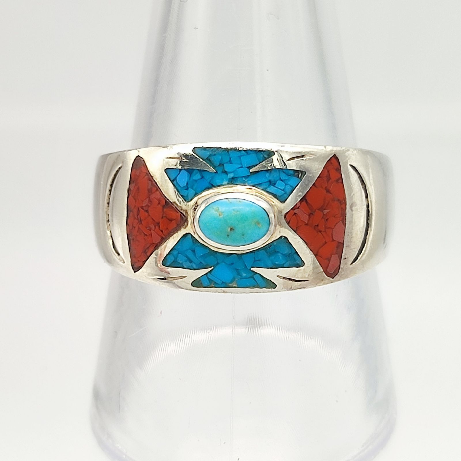 美品】インディアンジュエリー ターコイズデザインリング シルバー925