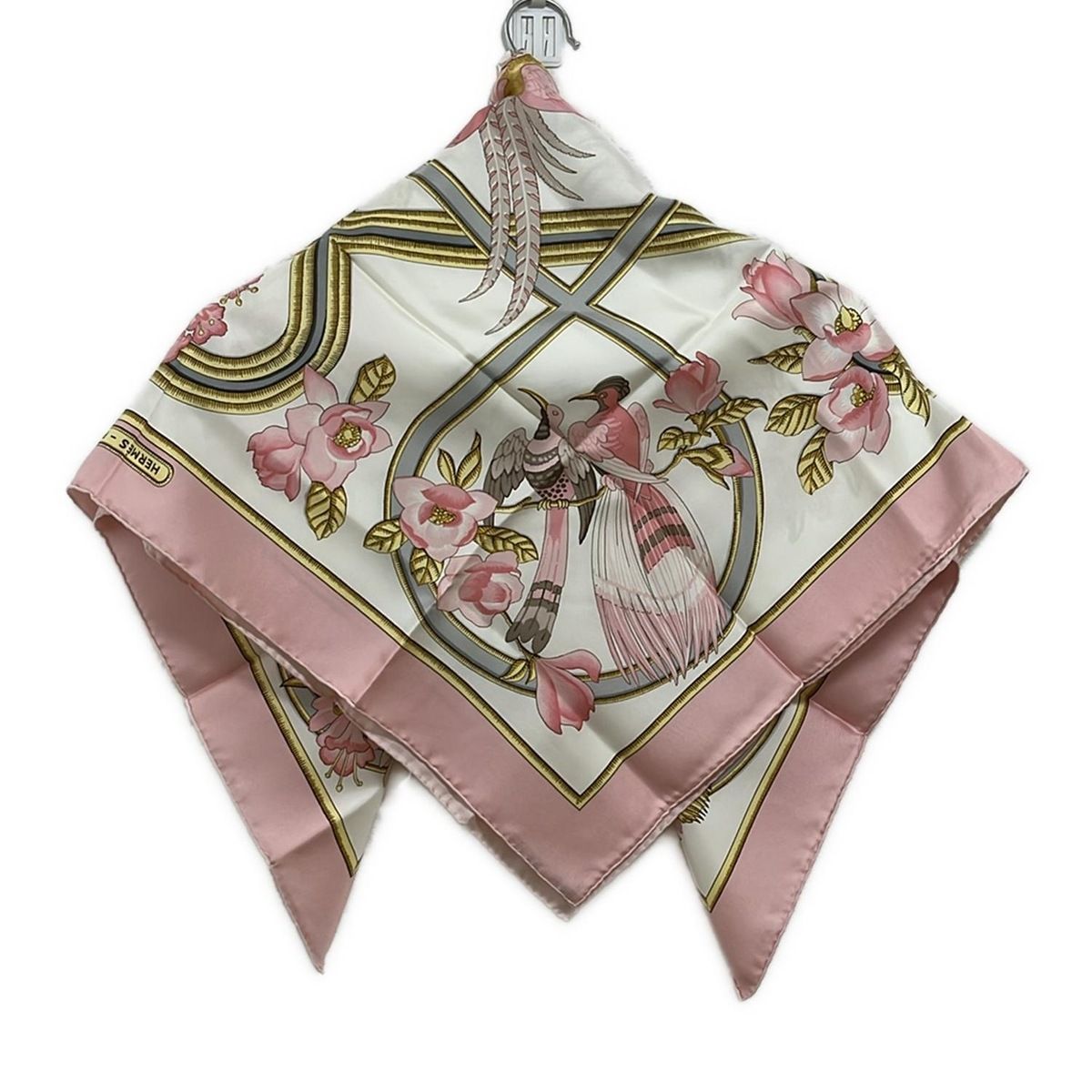 HERMES(エルメス) スカーフ美品 カレ90 ピンク caraibes - メルカリ