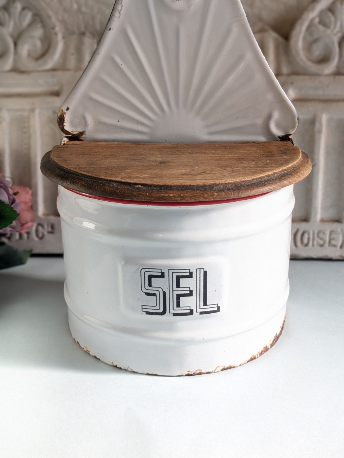 フランス アンティーク ホーロー製 セル缶 塩入れ 小物入れ - メルカリ