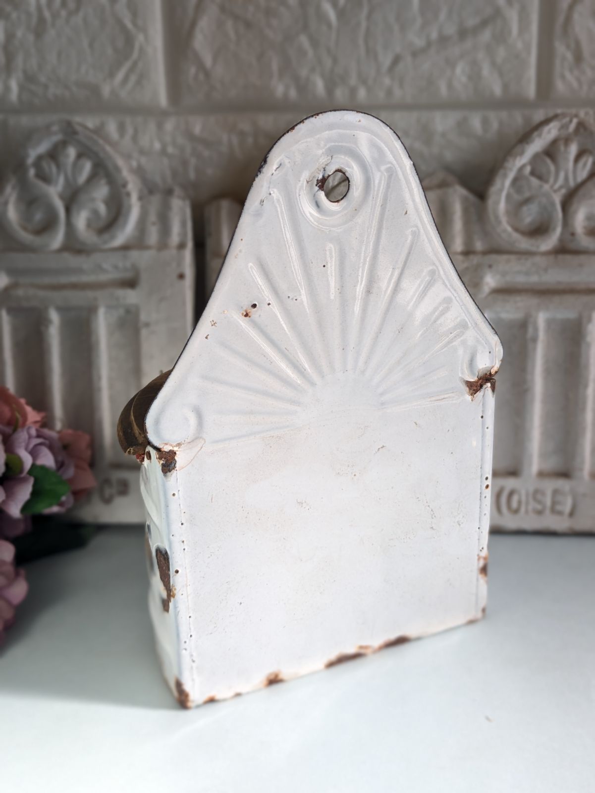 フランス アンティーク ホーロー製 セル缶 塩入れ 小物入れ - メルカリ