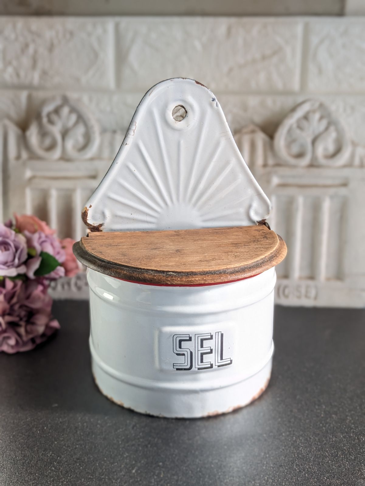 フランス アンティーク ホーロー製 セル缶 塩入れ 小物入れ - メルカリ