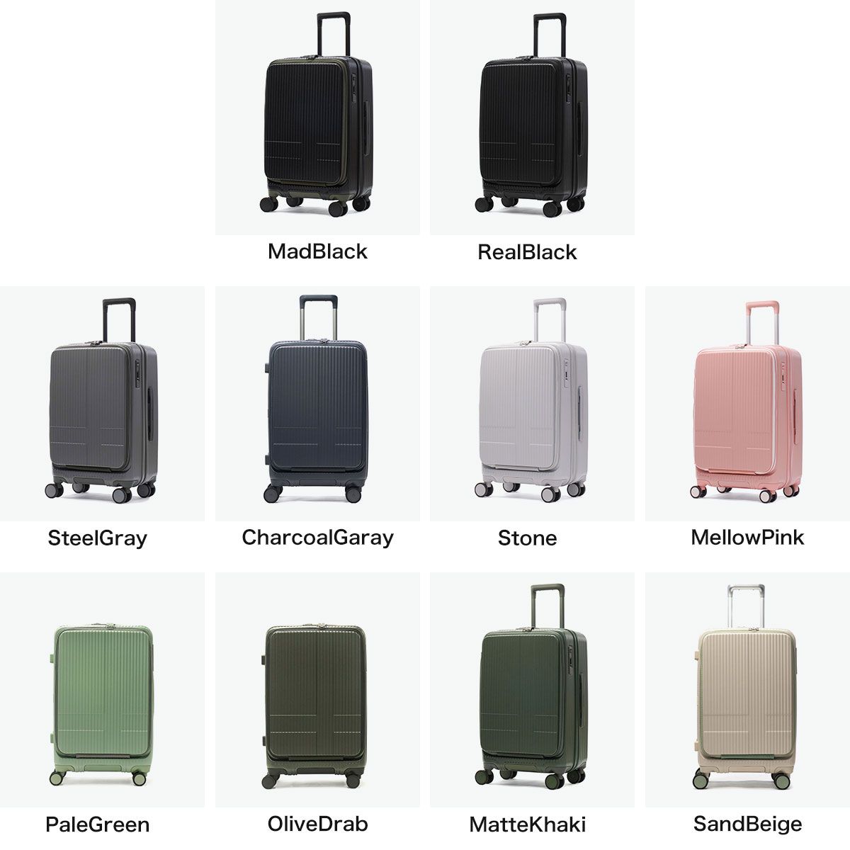 2年保証 イノベーター スーツケース フロントオープン 軽量 Mサイズ innovator キャリーケース suitcase ブランド ストッパー TSAロック PC 旅行 Extreme Journey 55 L Middle INV 155