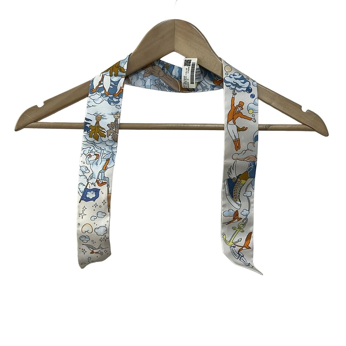 HERMES(エルメス) スカーフ美品 ツイリー アイボリー×ライトブルー