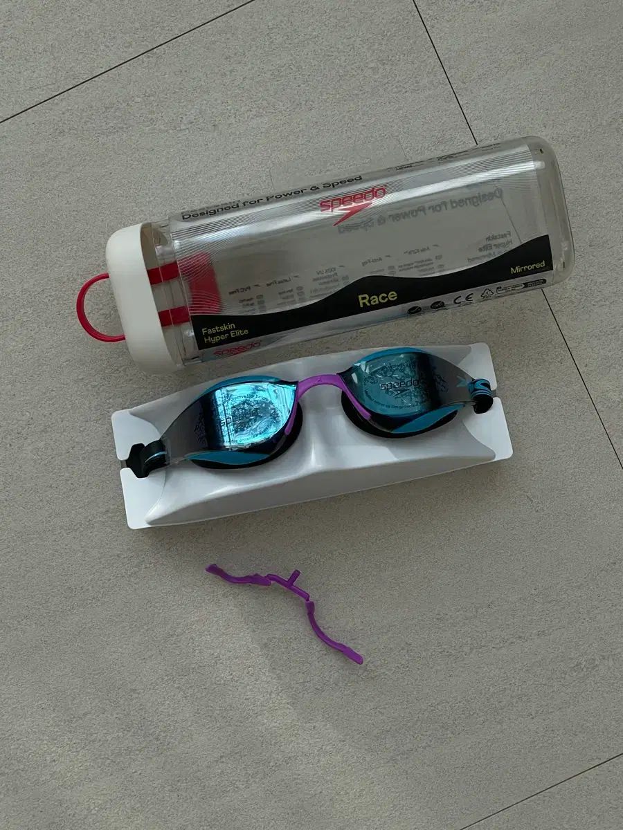 SPEEDO スピード Fastskin Hyper Elite 鏡 スイムゴーグル マヤブルー ハエル