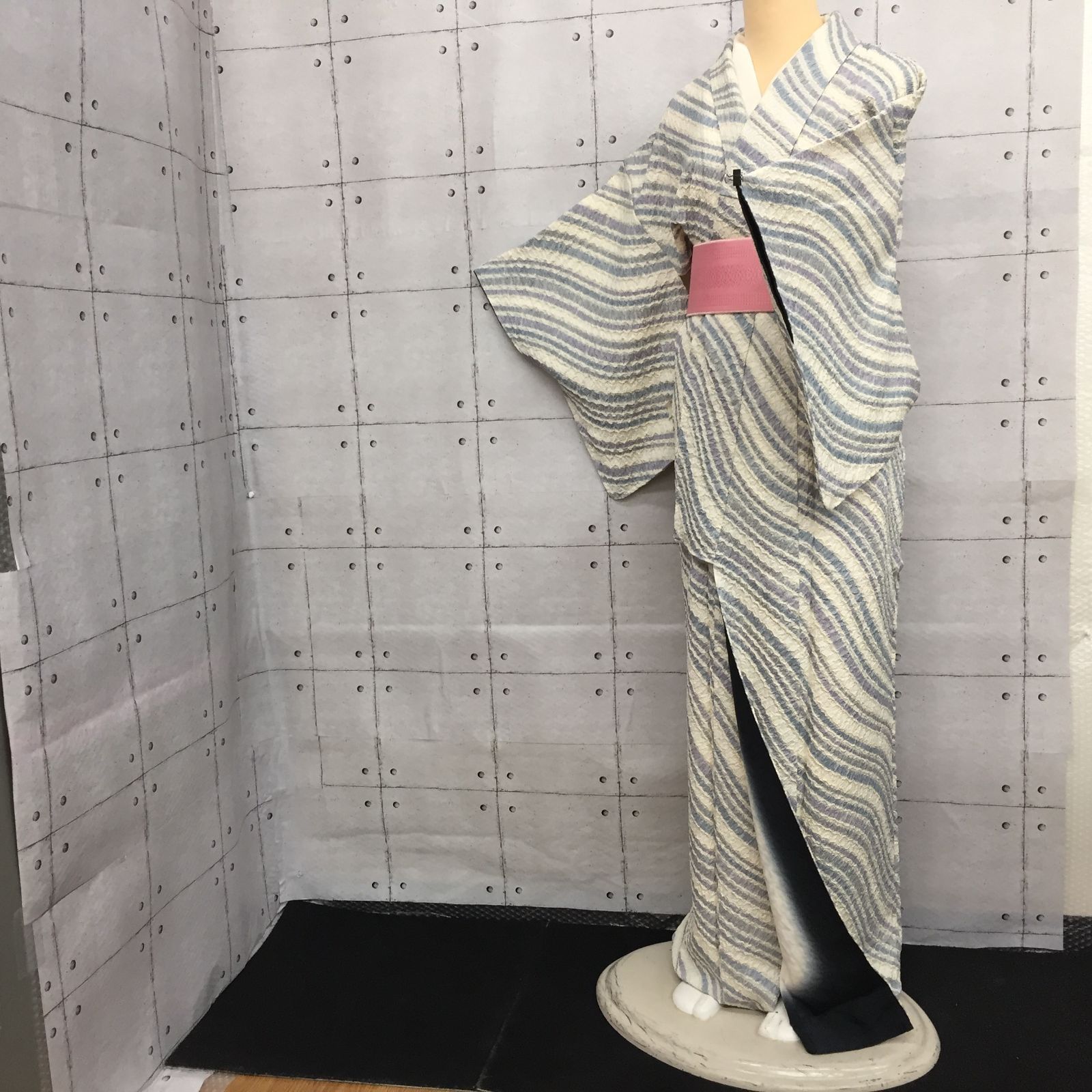 ♥品 和装 着物 絞り 白地 身丈 約152㎝ YMT 12-049-07-80