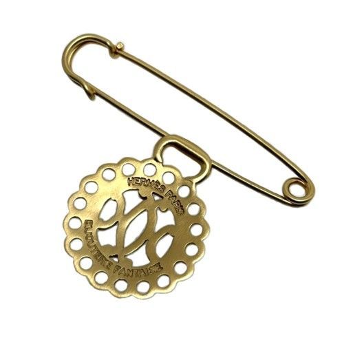 HERMES エルメス ハバ ピンブローチ メッキ ゴールド ファッション小物 小物 飾り ブローチ コサージュ 81245