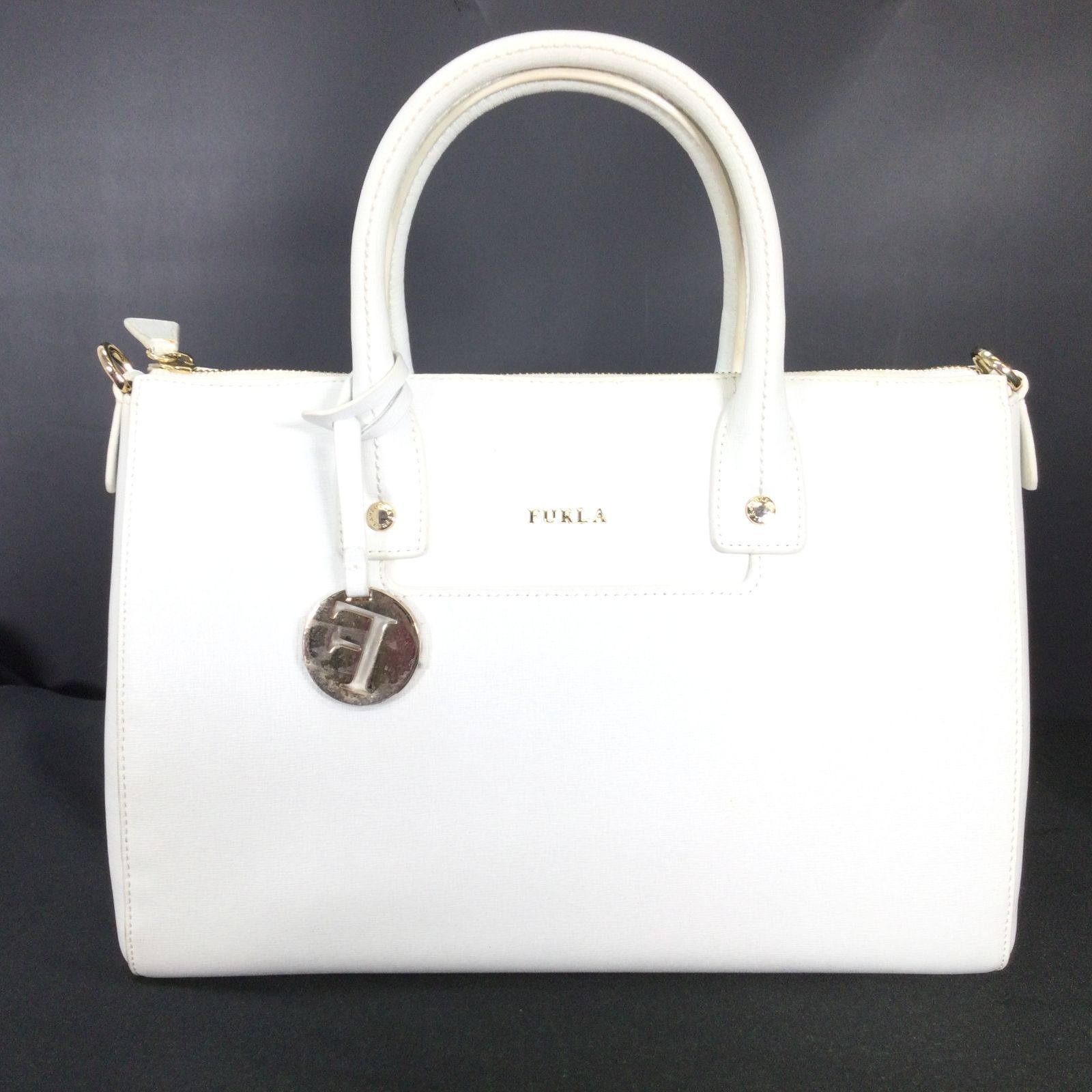 1412 FURLA フルラ リンダ ハンドバッグ 2way レザー ホワイト