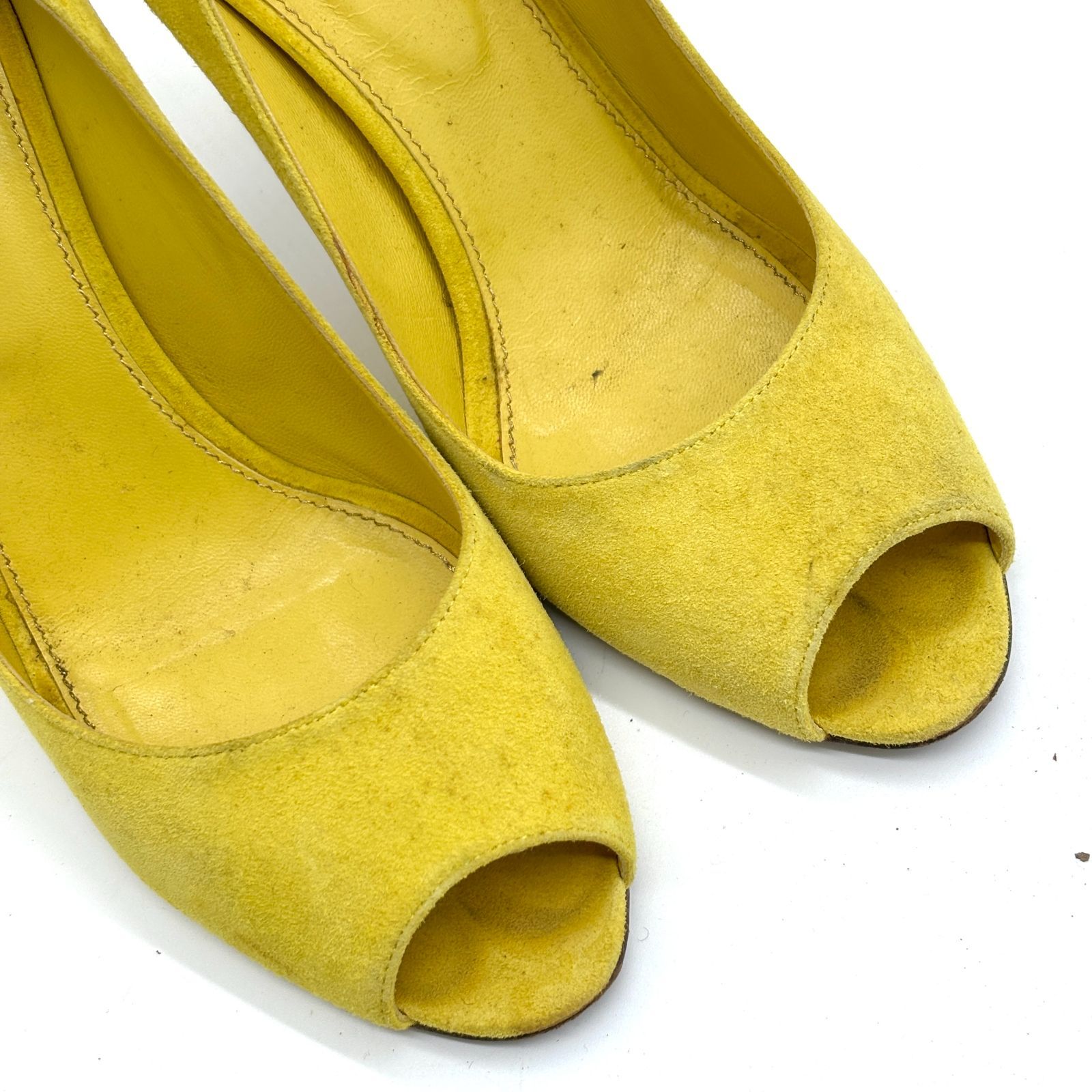 セルジオロッシ Sergio Rossi スエード パンプス 黄色 イエロー 37 約