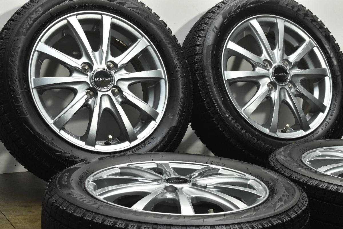 バリ溝 バルミナ 14 in 4 5 J 45 PCD 100 ブリザックVRX 2 155 65 R N BOX ONE デイズ ワゴンR スペーシア アルト タント ウェイク