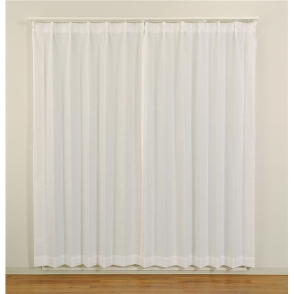 レースカーテン 幅200×丈108cm ホワイト 1枚 洗える 日本製 UVカット 88.6％ 遮熱 遮像 防炎 ミラーレース リビング
