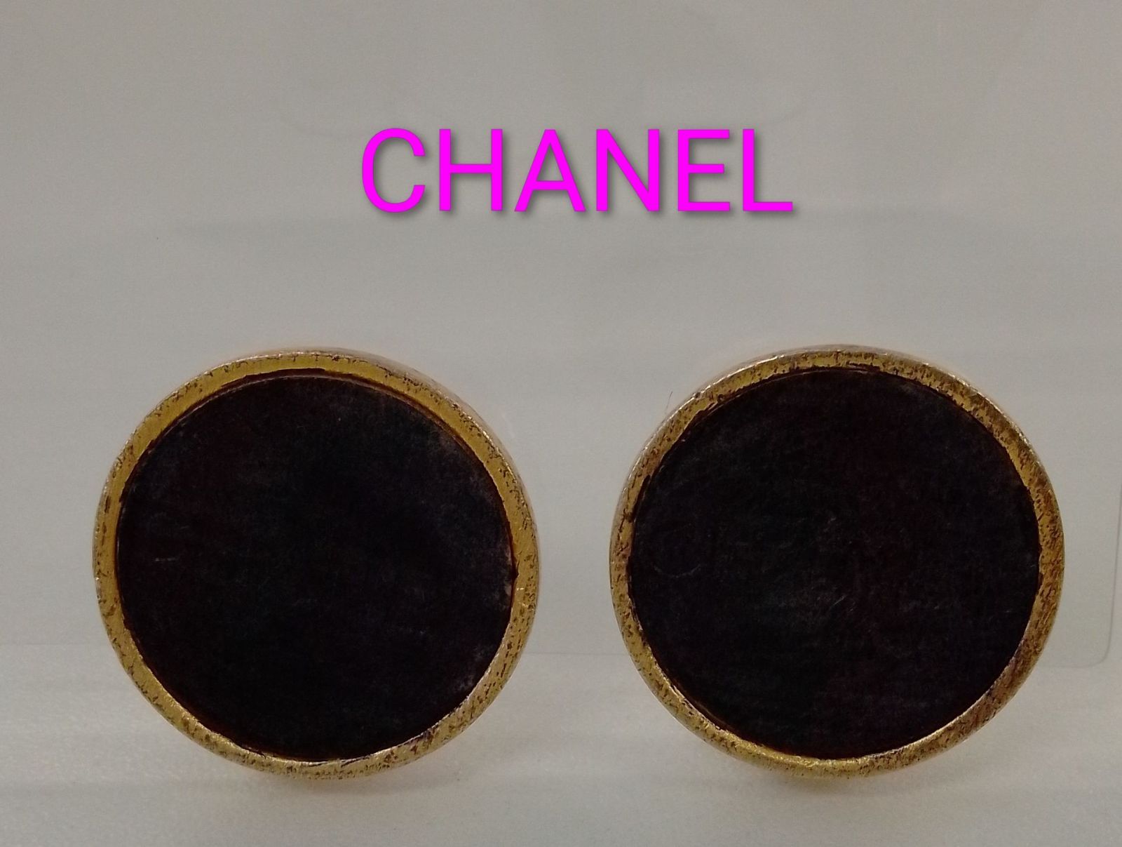 APP23 シャネル ロゴ ラウンドイヤリング プレート有り