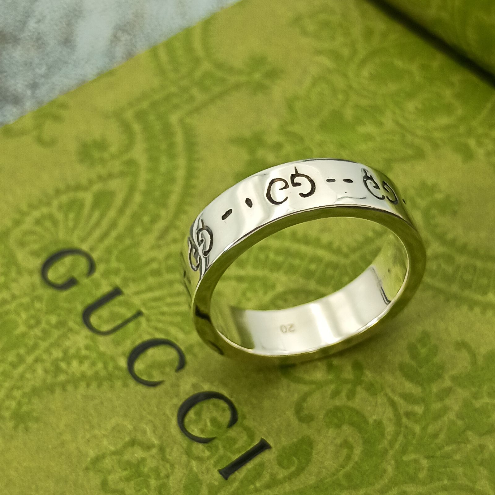 GUCCI グッチ ゴースト スカル リング 19号 メンズ 指輪 シルバー925 