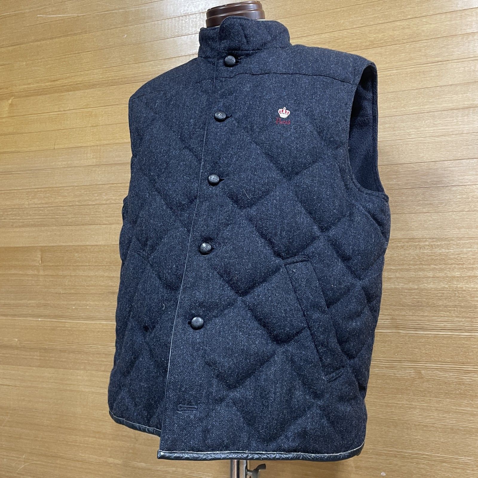 25 papas MOON 英国 ツイード ダウン ベスト Lサイズ パパス