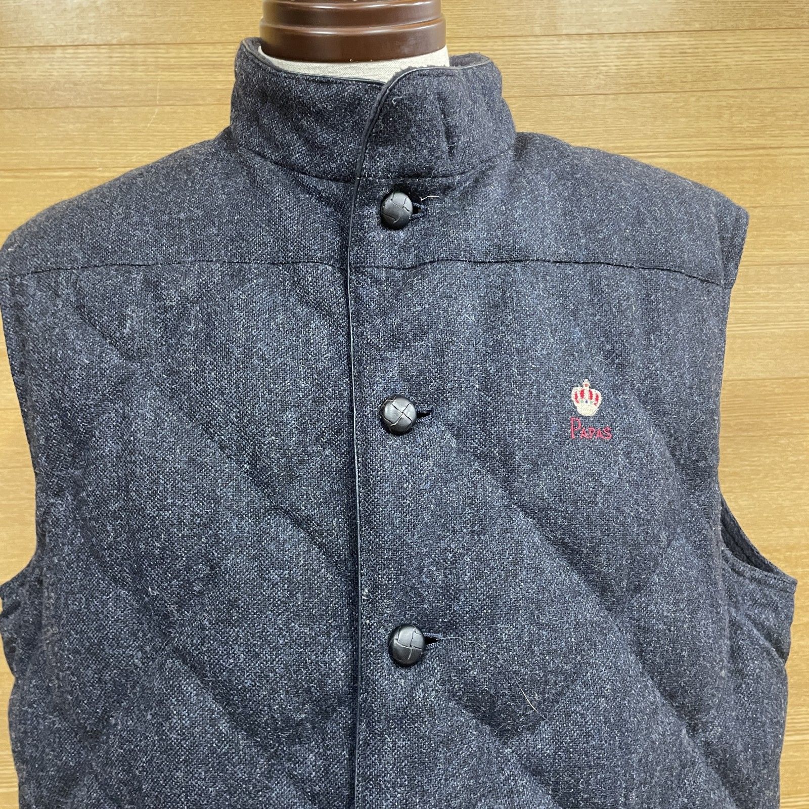 25 papas 公式 MOON 英国 ツイード ダウン ベスト Lサイズ パパス 2025