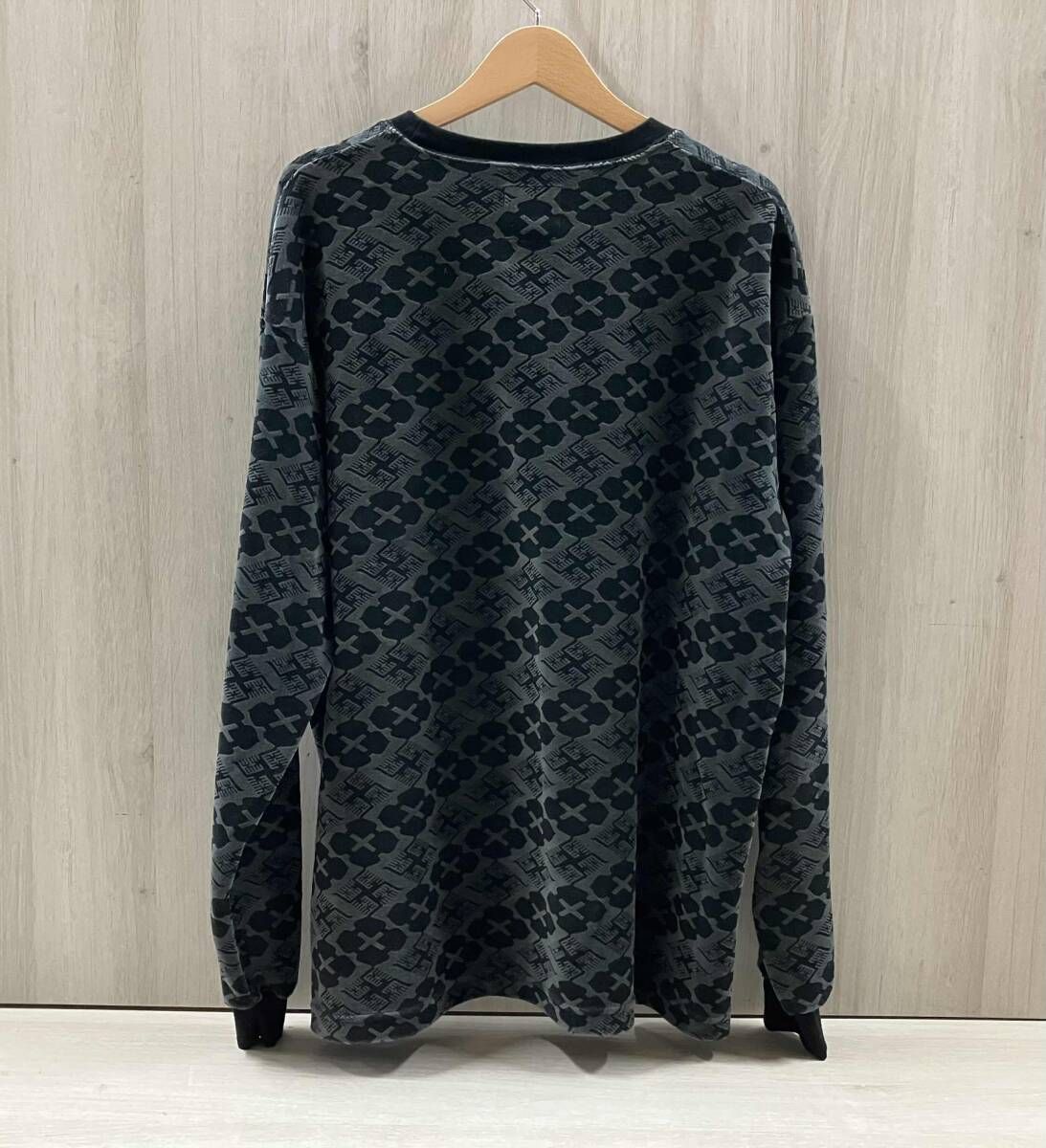 GAKKIN×BUDSPOOL 花罰家紋VELOUR 長袖Tシャツ XLサイズ ブラック ガッキン パッズプール