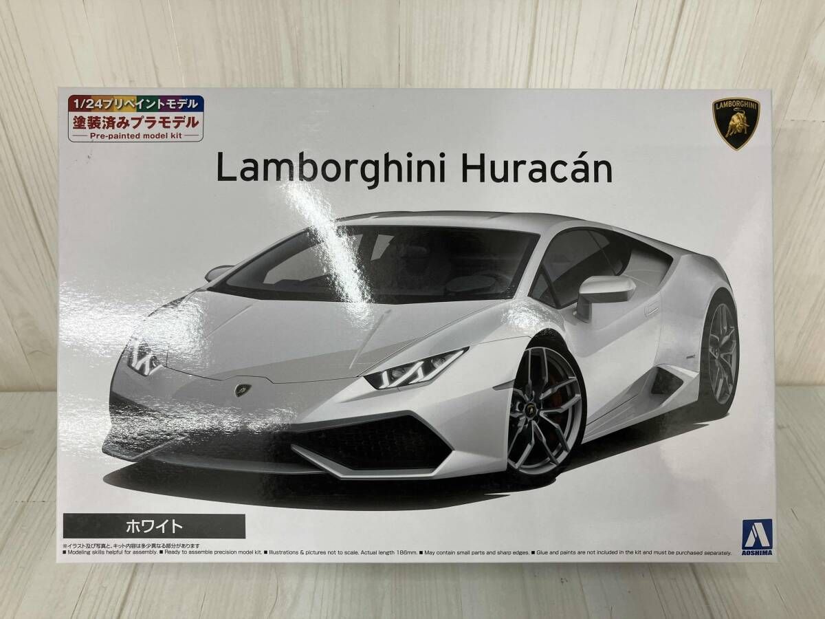 未組立 プラモデル アオシマ 1/24 '14 ランボルギｰニ ウラカン ホワイト プリペイントモデル No.04-B