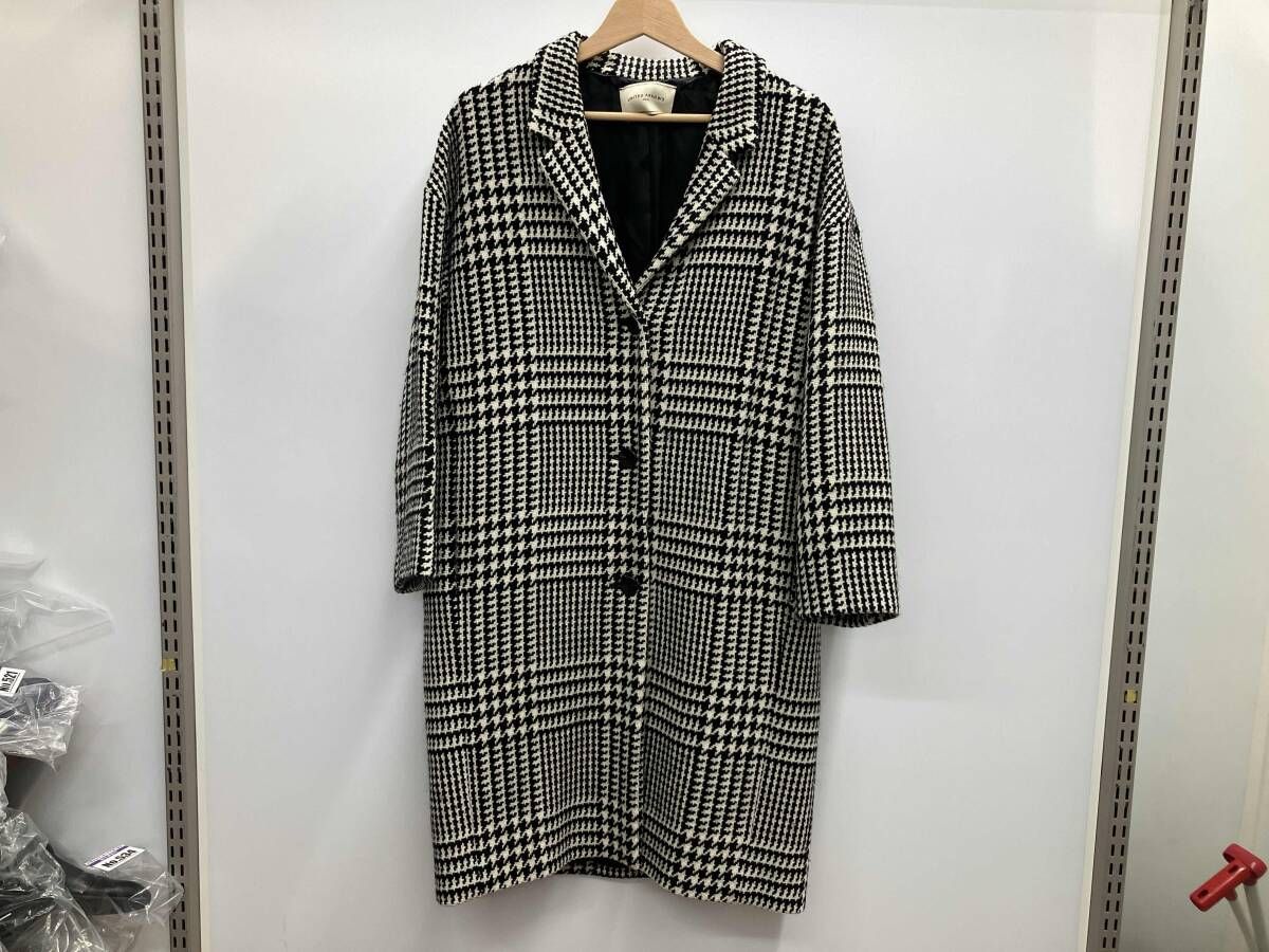 UNITED ARROWS ユナイテッドアローズ シロクロ 千鳥格子 チェスターコート 1525-268-3401 サイズ38
