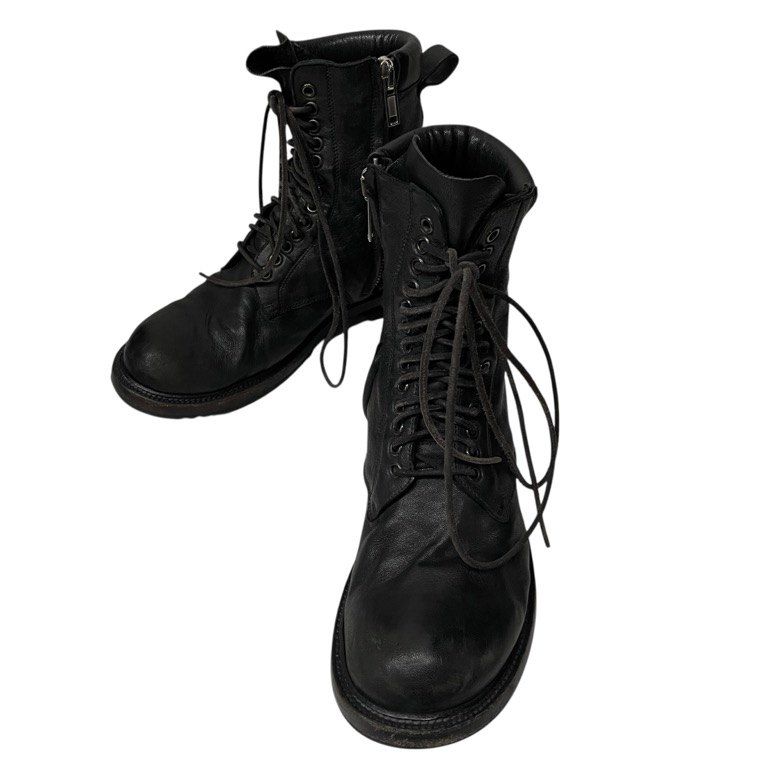 Rick Owens サイドジップレースアップレザーコンバットブーツ シャークソール シューズ 編み上げ 靴 クツ スニーカー 42