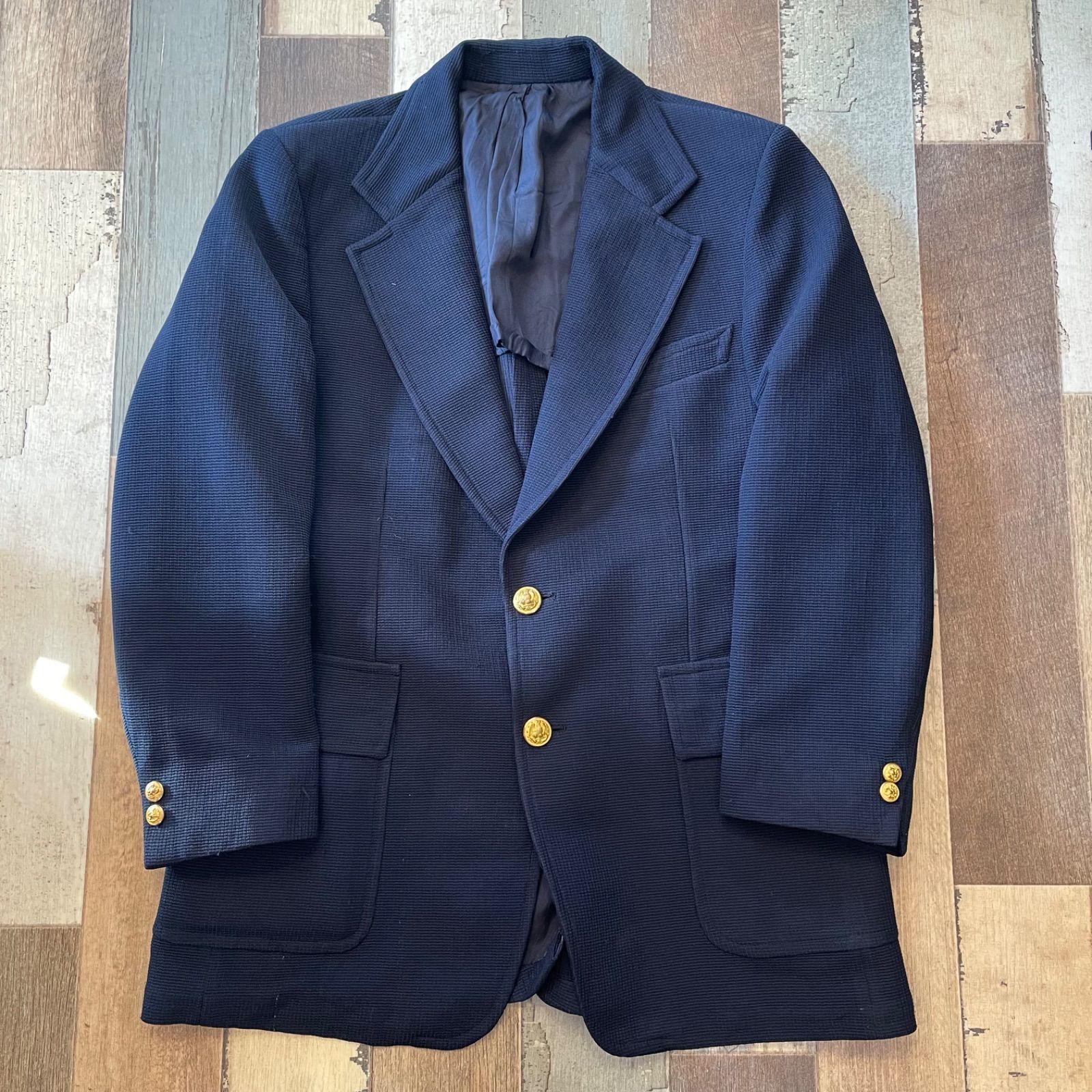 60s 70s stanley blacker ユニオンチケット付き 金ボタン紺ブレ - メルカリ