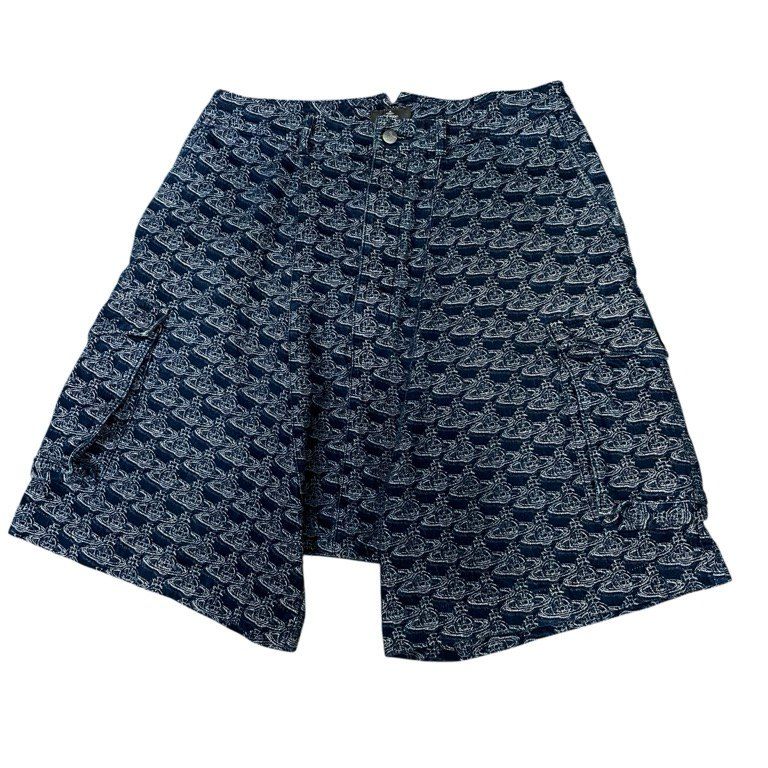 未使用級　Vivienne Westwood MAN デニム　サルエル　オーブ Vivienne Westwood MAN 21SS オーブ柄ジャカードデニムサルエルカーゴ