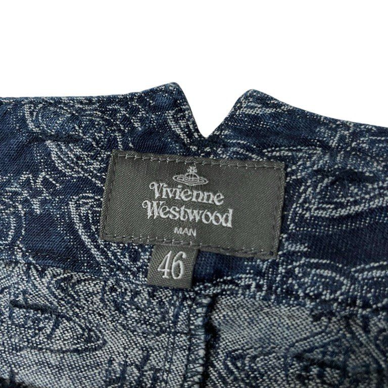 未使用級　Vivienne Westwood MAN デニム　サルエル　オーブ Vivienne Westwood MAN 21SS オーブ柄ジャカードデニムサルエルカーゴ