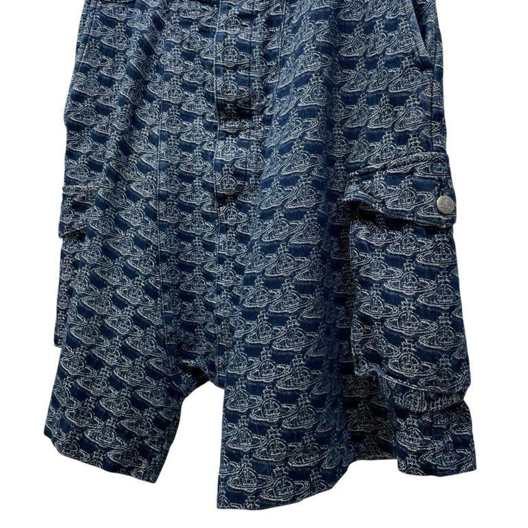 未使用級　Vivienne Westwood MAN デニム　サルエル　オーブ Vivienne Westwood MAN 21SS オーブ柄ジャカードデニムサルエルカーゴ