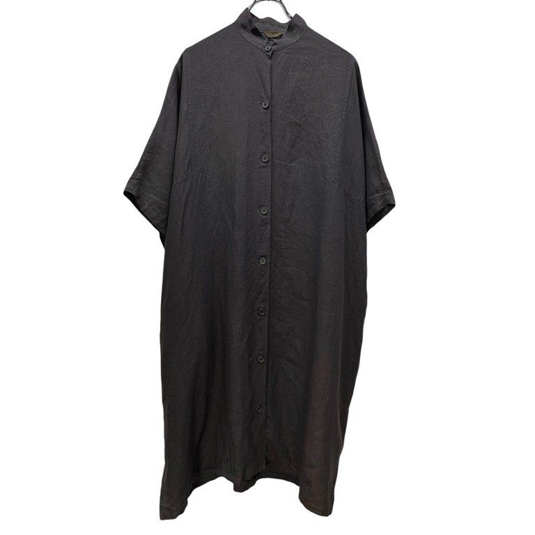 Y s ジュート平面パターンバンド ロングシャツワンピース Archive 70 80 初期 Yohji Yamamoto Femme レディース