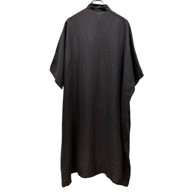 Y s ジュート平面パターンバンド ロングシャツワンピース Archive 70 80 初期 Yohji Yamamoto Femme レディース