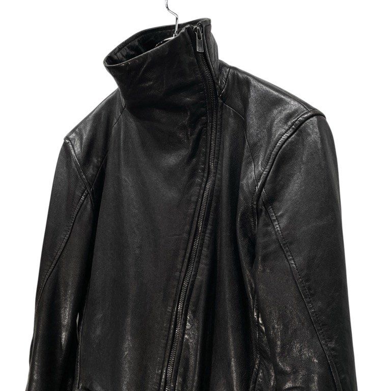 LEON LOUIS 16AW SMALL COLLAR LEATHER JACKET ハイネックラムレザー 