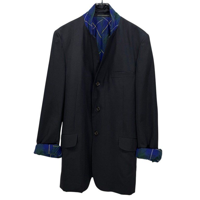 REGULATION Yohji Yamamoto 3B テーラードジャケット Y's for men ウールギャバジンチェック裏地段返り3Bテーラード