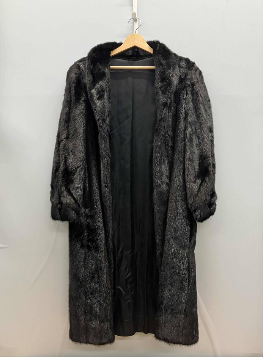 ☆【SAGA MINK】 サガミンク ロングファーコート 毛皮 ブラック サイズ 