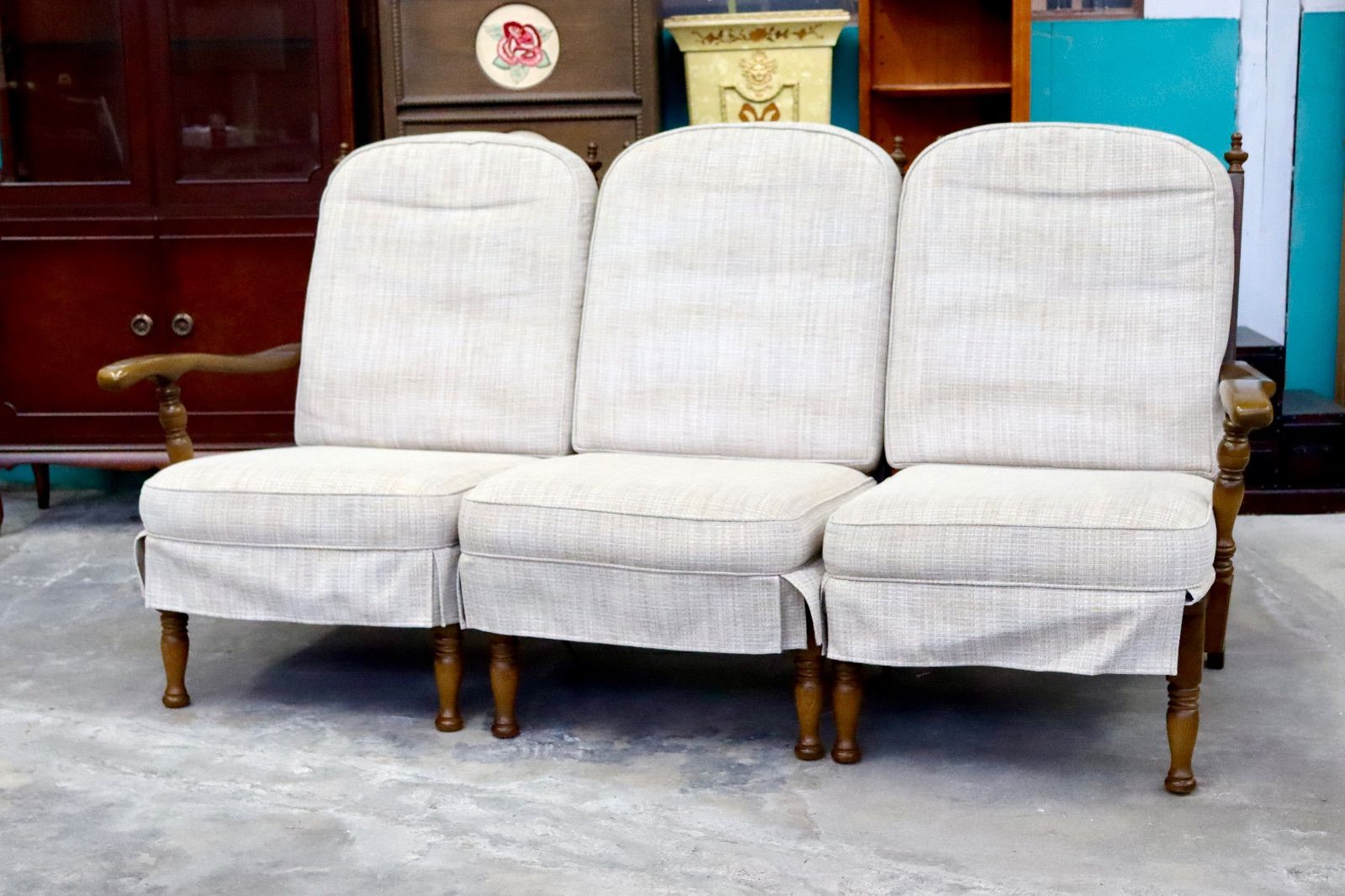 GMIH 316○飛騨産業 | HIDA キツツキ 穂高 3人掛けソファ トリプルソファ ファブリック カントリー ヴィンテージ