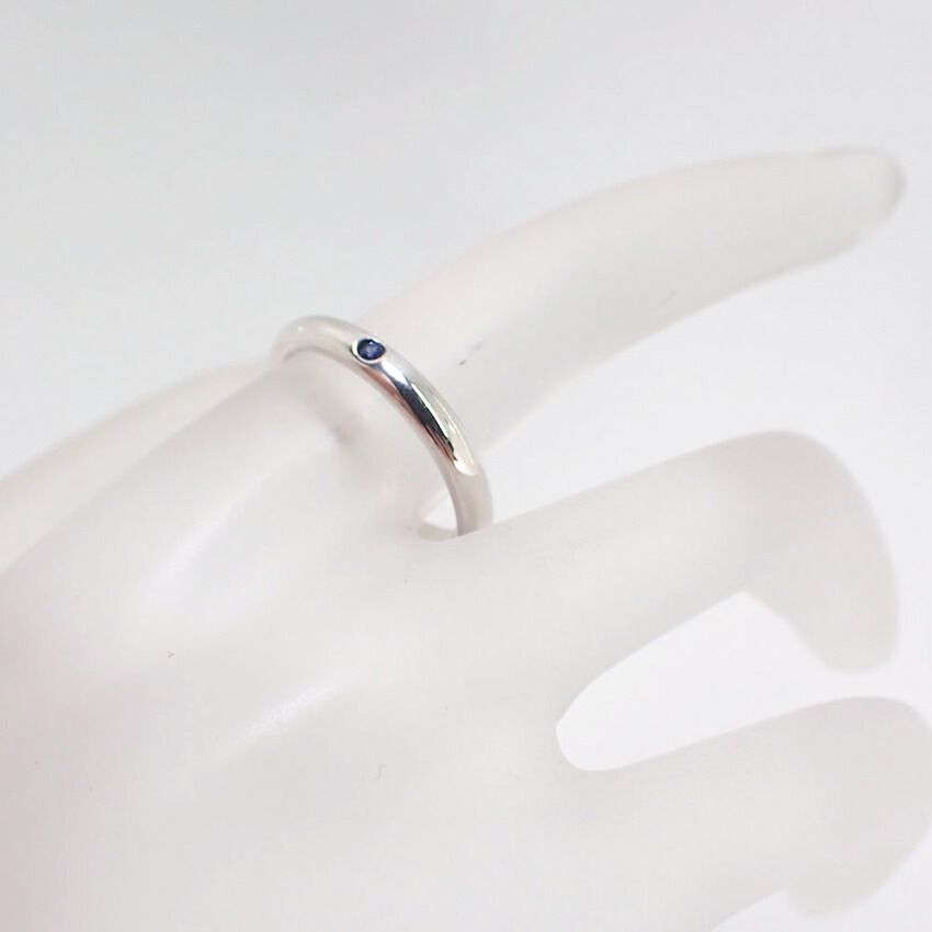 ティファニー 925 サファイア スタッキングバンドリング/10号/j109-8