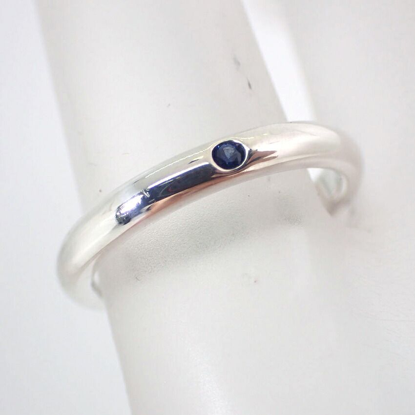 ティファニー 925 サファイア スタッキングバンドリング/10号/j109-8