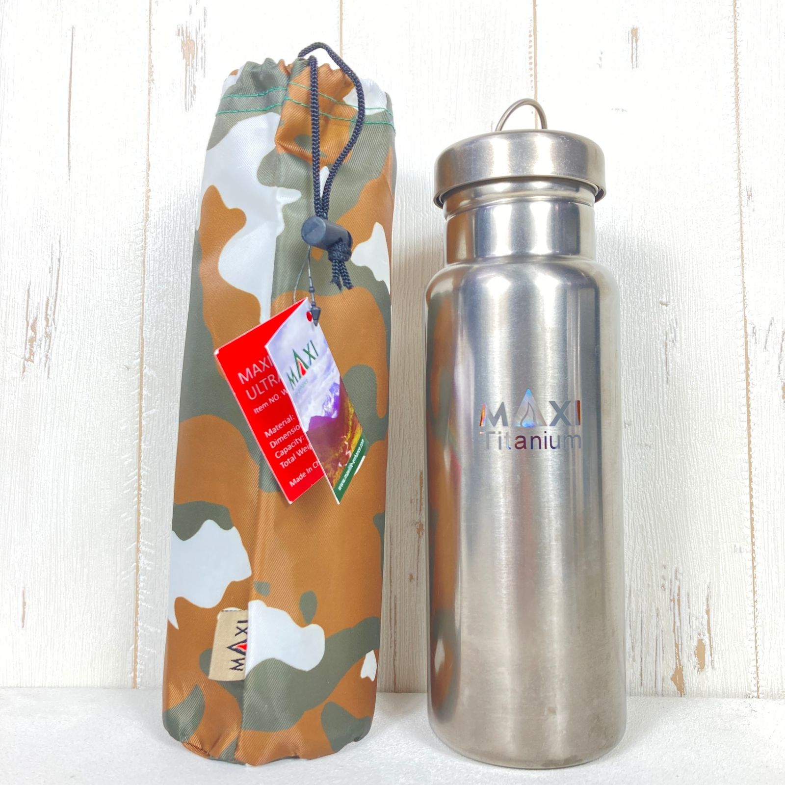 OneSize グレー系 Maxi マキシ チタニウム ウルトラライト ウォーターボトル Titanium Ultra Light Water Bottle チタン ハイドレーションイクイップメント ハードボトル z