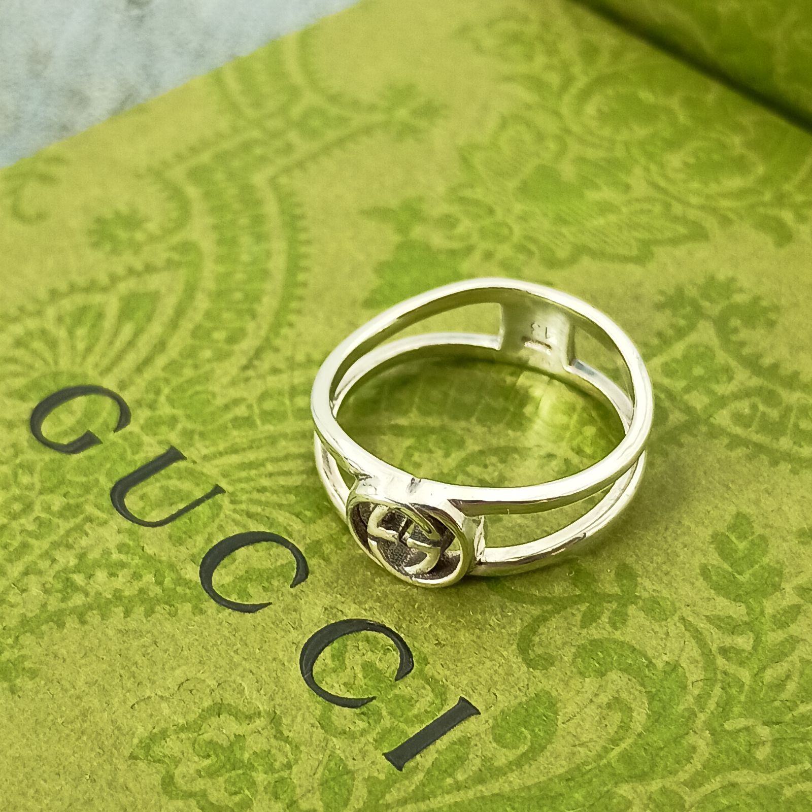 GUCCI グッチ 12号 インターロッキング リング 指輪 レディース