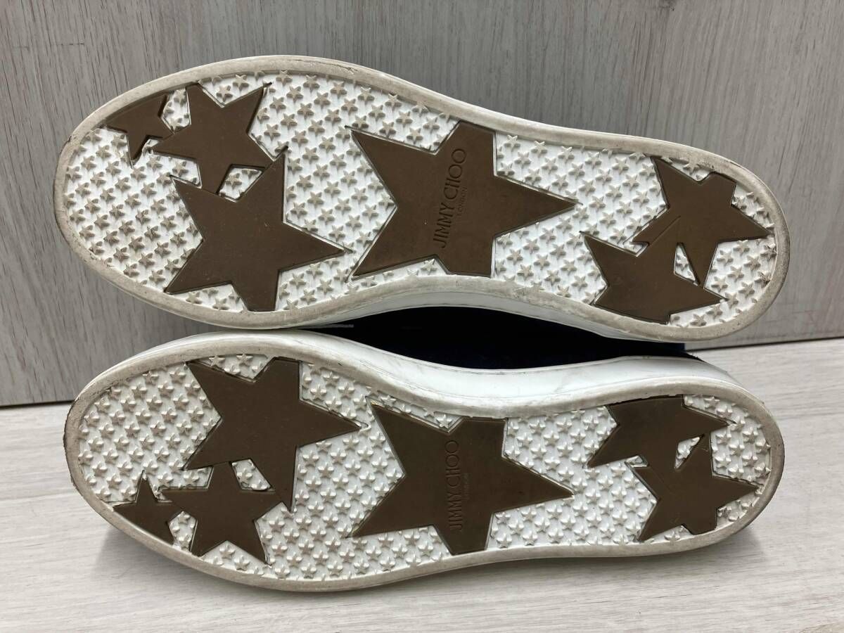  JIMMY CHOO スエード調 サイズ表記35 1|2 スニーカー ジミーチュウ ネイビー 紺色 星 スタッズ その他 靴