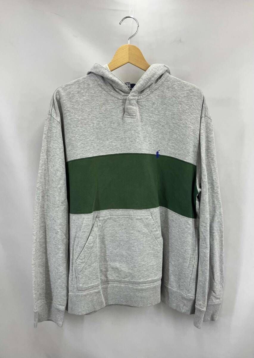 POLO RALPH LAUREN ラルフローレン 90 s パーカー スウェット サイズL グリーン グレー 通年