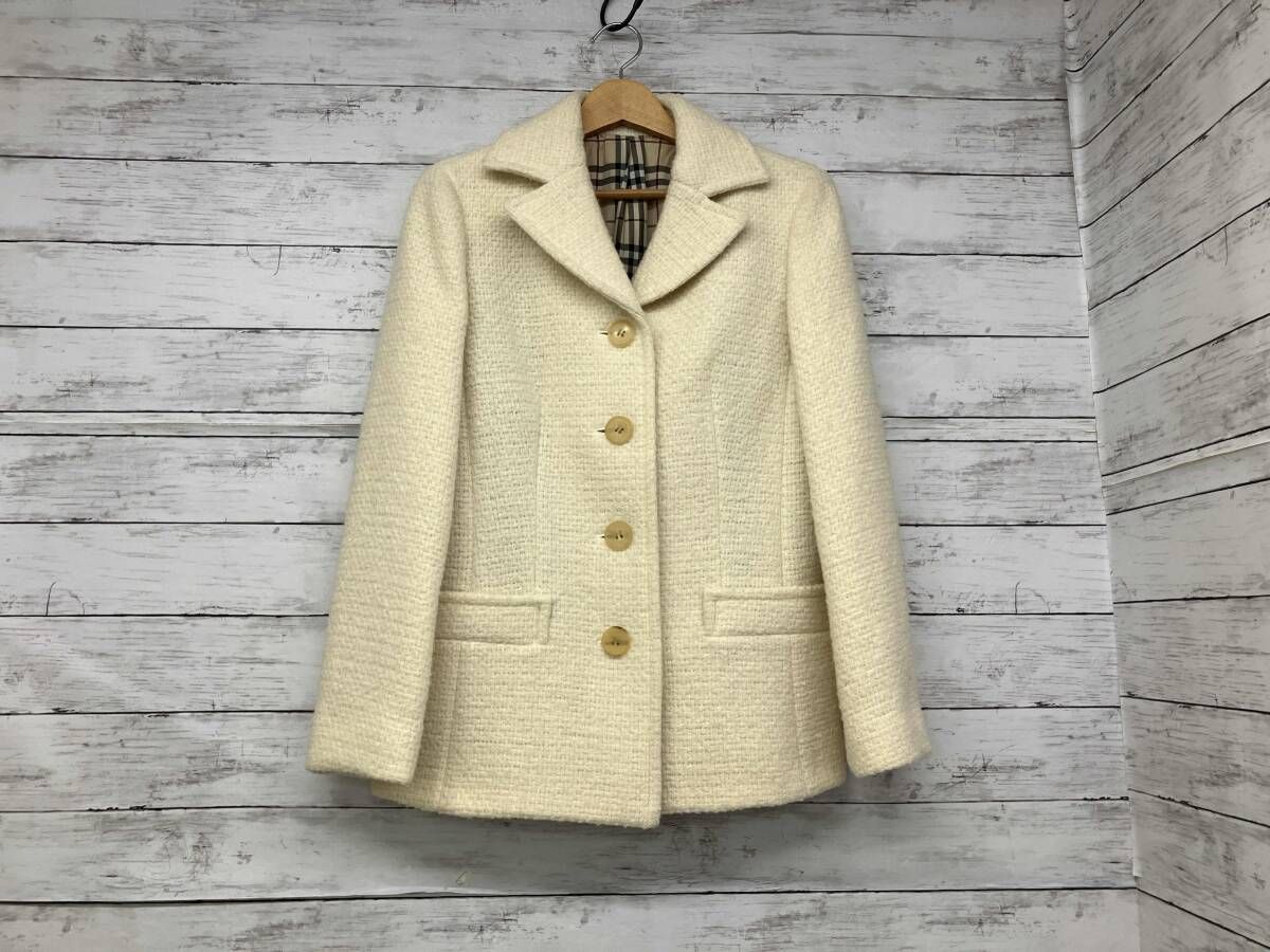 LONDON バーバリーロンドン ツイードジャケット FC 040 820 02 ウール アイボリー