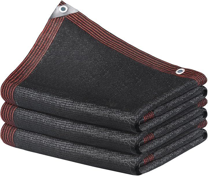 YEZOND 遮光ネット 日よけ シェード ベランダ目隠し 農業用 植物 園芸用 屋外 窓 カーポート ルーフ ヤード パーティー 廊下 高密度の厚さのポリエチレン 黒い 2 Mx 15 M