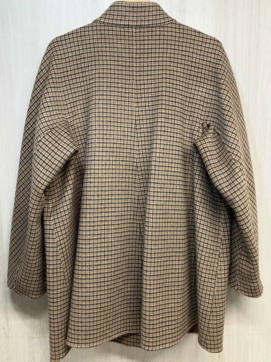 LONDON ウール シルク スタンド チェック リバー コート ブラウン G 5 B 24-260-40 レディース マッキントッシュ ロンドン