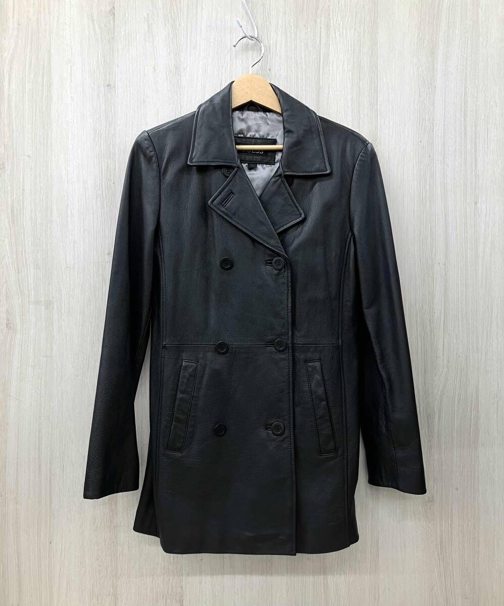 GUESS ゲス トレンチコート レザートレンチコート ブラック Sサイズ