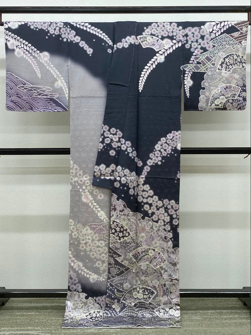 訪問着 紋意匠 辻ヶ花 桜 雪輪 正絹 躾糸付き A104 - メルカリ