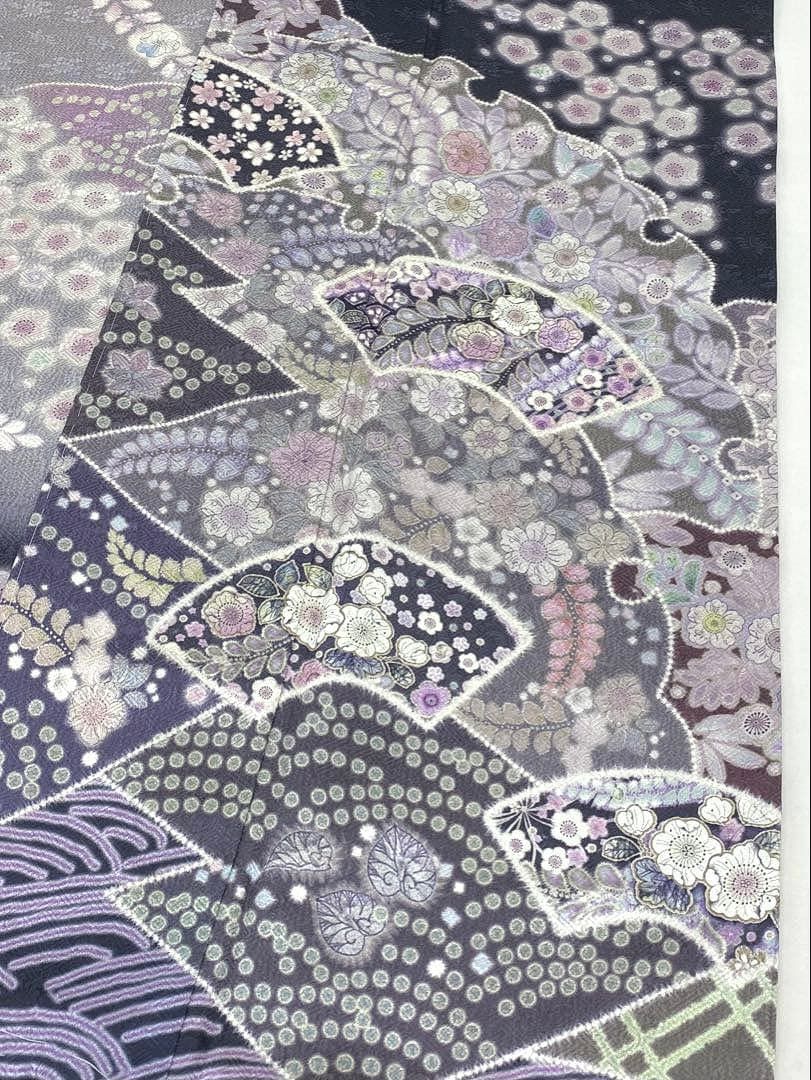 訪問着 紋意匠 辻ヶ花 桜 雪輪 正絹 躾糸付き A104 - メルカリ