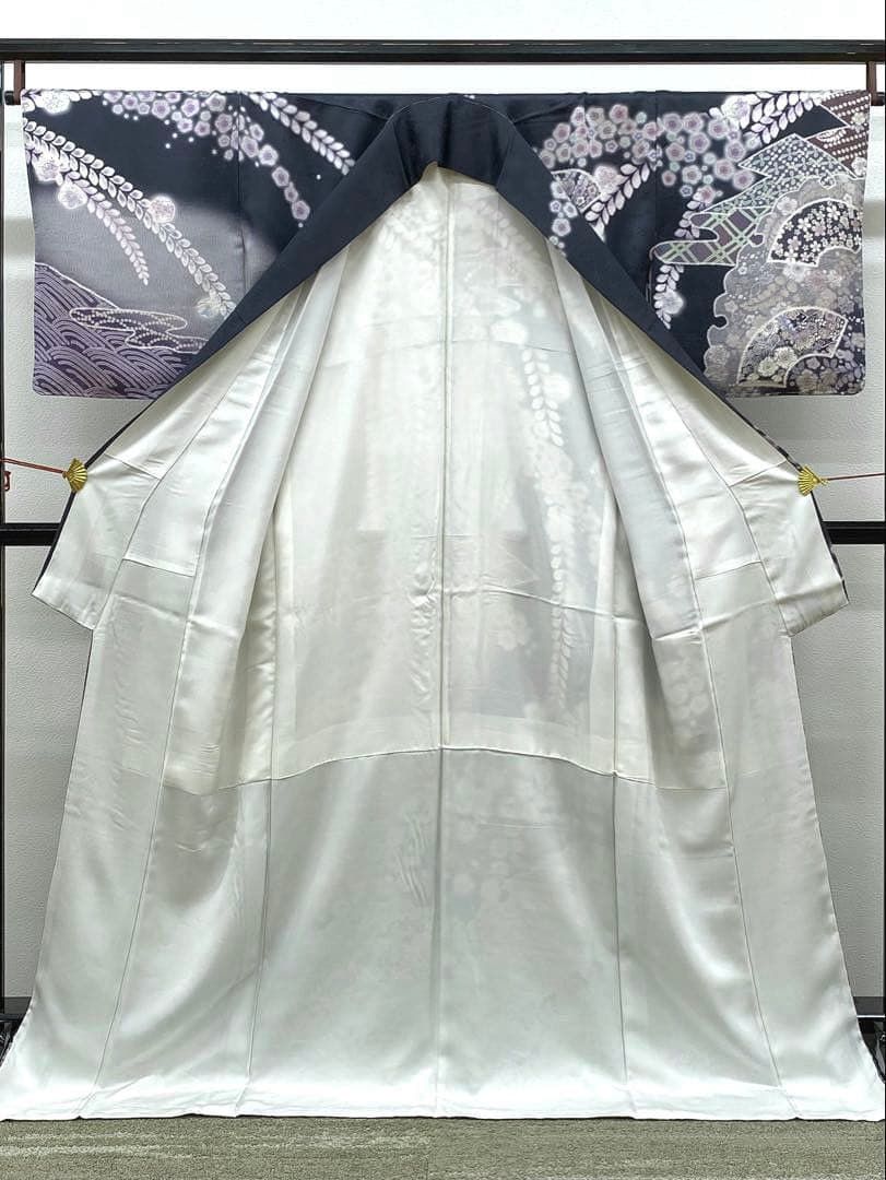 訪問着 紋意匠 辻ヶ花 桜 雪輪 正絹 躾糸付き A104 - メルカリ