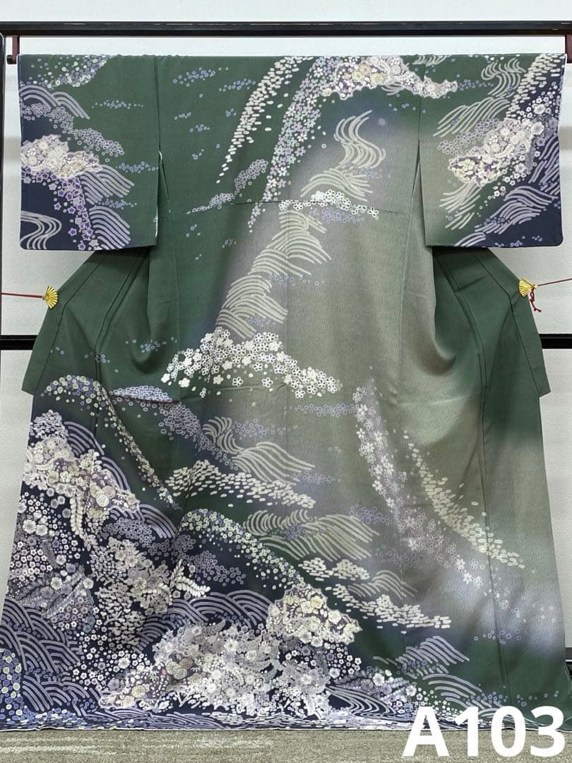 訪問着 辻ヶ花 正絹 躾糸付き A 103