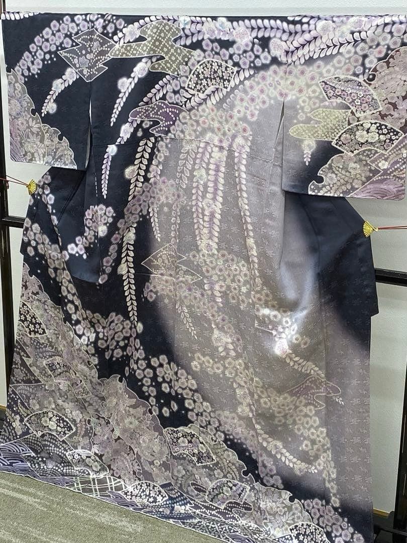 訪問着 紋意匠 辻ヶ花 桜 雪輪 正絹 躾糸付き A104 - メルカリ