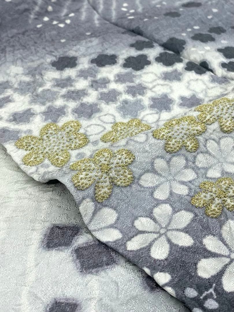 訪問着 相良刺繍 紋意匠 絞り加工 正絹 A 101
