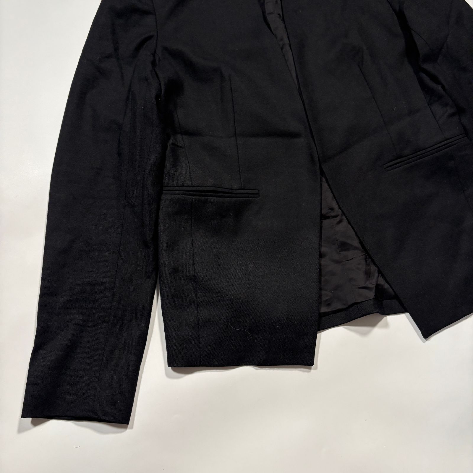 theory luxe セオリーリュクス ノーカラージャケット サキソニーソフト