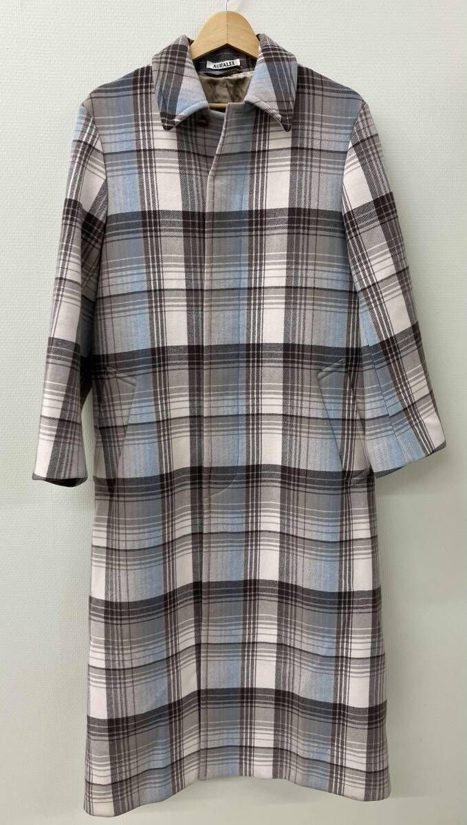 AURALEE オーラリー チェック ステンカラーコート 表記0